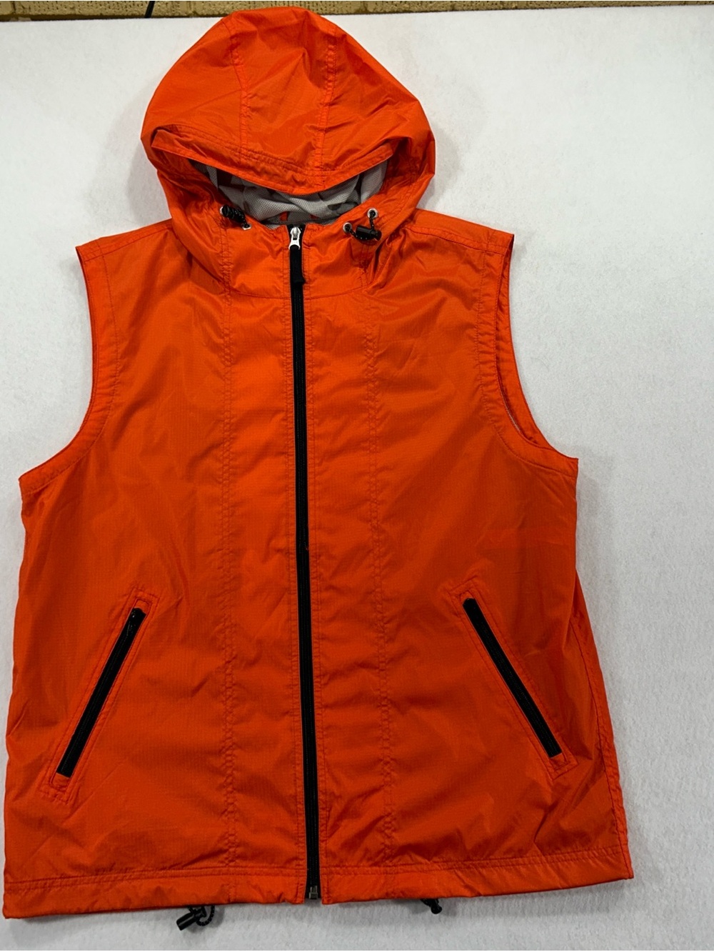 Vintage 2000 GAP Men’s M Orange Hooded Nylon Vest Y2K Deadstock